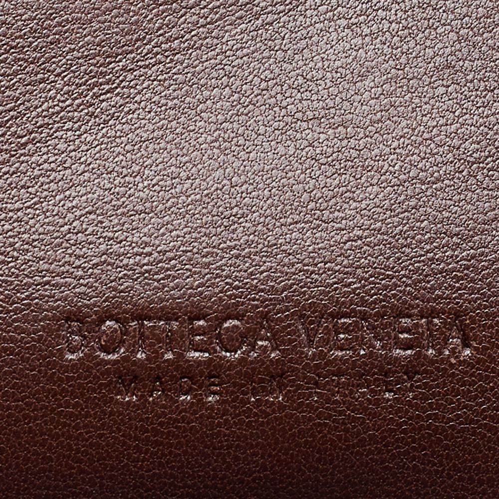 BOTTEGA VENETA Brown Intrecciato Leather Zip Card Holder - Picture 8 of 8
